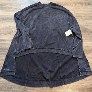 Free People Charcoal Long Sleeve Top